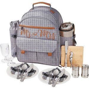 Men Women Picnic Basket 24L Insulated Picnic Backpack Wedding Engagement Gifts